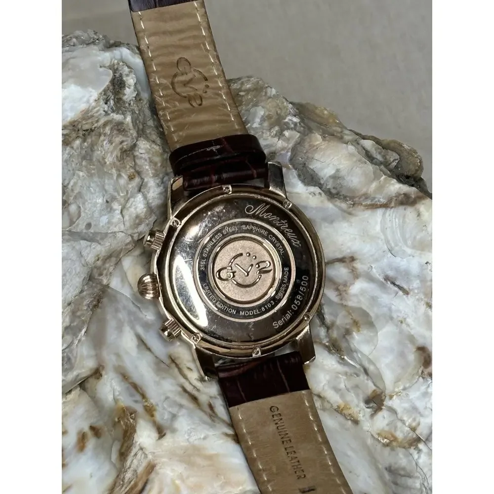 GV2 Gevril Montreux 8103 Swiss Chronograph Rose Gold Ltd Ed #058/500 Men Watch
